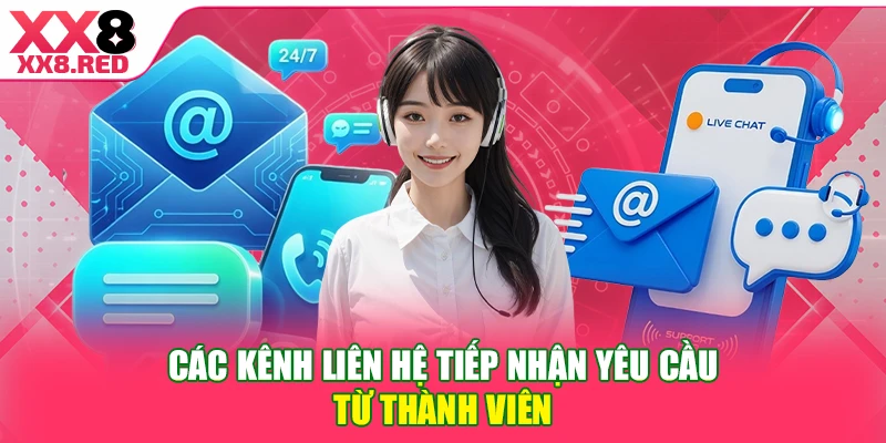 Các kênh liên hệ tiếp nhận yêu cầu từ thành viên